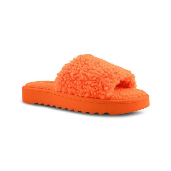 Nine West Fuzzie Cozy Flat Orange Slippers | Ireland 61C03-5B17